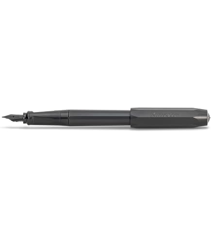 Stylo Plume Kaweco Sport Classic Noir - Pointe Fine, Clip Octogonal Or | 10,5 Cm Fermé, Compatible Cartouches Standards
