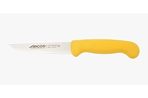 Arcos Couteau de Cuisine Acier Inoxydable 100 mm - Pour Fruits et Légumes - Manche Polypropylène Jaune - Série 2900
