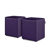 puff bau lilas PACK 2 Puff Cubo Polipiel Indoor Lila Happers