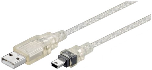 Wentronic 5 polig USB Kabel (A-Stecker auf B-Mini-Stecker) transparent 1m