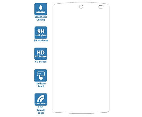 PREMYO  2 Piezas  cristal templado Nexus 5  Protector cristal templado Nexus 5 con una dureza de 9H  bordes redondeados a 2 5D  Protector pantalla Nexus 5