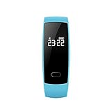 WSWJJXB Herzfrequenz Blut Sauerstoffversorgung Übungsschritt wasserdicht Smart Armband Uhr Blutdruck Sport Armband (Farbe : Blau)
