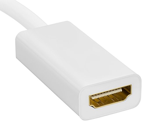 mumbi Mini DisplayPort HDMI Adapter Kabel – Mini DisplayPort Stecker zu HDMI-A Buchse – vergoldete Kontakte – Adapterkabel 10cm weiss - 3