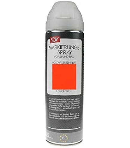 TECHNOLIT Markierspray 600 Ml Rot – Schnelltrocknend, Wasserfest, Mit 360°-Sprühkopf