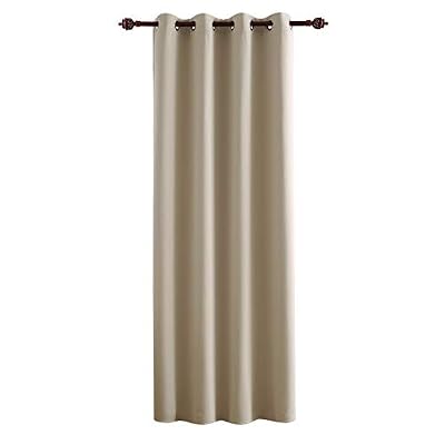 Deconovo Rideau Occultant Opaque Solide Lourd à Oeillets 140cm x 260cm, Rideaux Isolant Thermique Rideaux Isolant Phonique pour Pièce, Beige Foncé