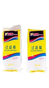 TED TABBIES Biochemical Filter Cotton Sponge for Aquarium Fish Tank, Top Filter White Sponge (100X13.5X3 cm) (Pack of 2)