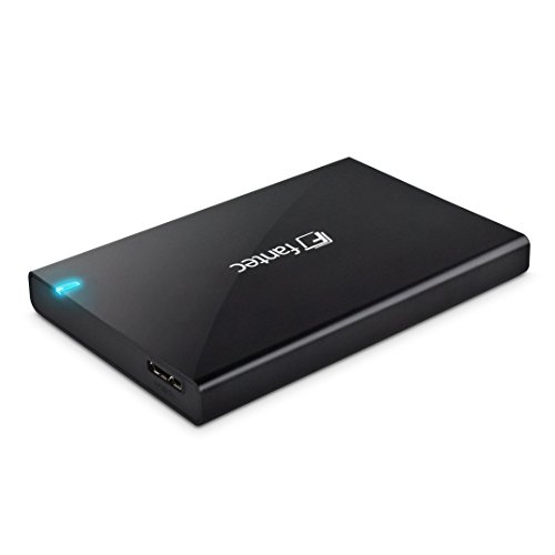 FANTEC ALU-25B31 Externes Festplattengehäuse (für den Einbau einer 6,35 cm (2,5 Zoll) SATA Festplatte oder SSD, USB 3.1 und UASP, Datentransfer bis 10Gbit/s, passiver Kühlung, Aluminium Gehäuse) schwarz