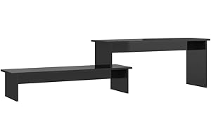 vidaXL Mueble para TV Soporte Mobiliario Aparador Estante Salón Sala de Estar Dormitorio Decoración de Contrachapada Negro Brillante 180x30x43 cm