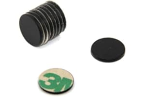 FIRST4MAGNETS Adhesive N42 Black Epoxy Magnet for Arts, Crafts, Model Making, DIY, Hobbies, Office and Home - 10mm dia x 1mm - 0.58kg Pull - North - Pack of 10