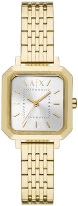 Armani Exchange Orologio da donna, Quarzo Movimento a tre lancette e cassa da 27 mm con cinturino in acciaio inossidabile