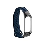 Webla Millet Kohlefaser Uhr Star Blue Ersatz Armband Armband Silikonband Strap + Rahmen Für Xiaomi Mi Band 3 (Dunkelblau)