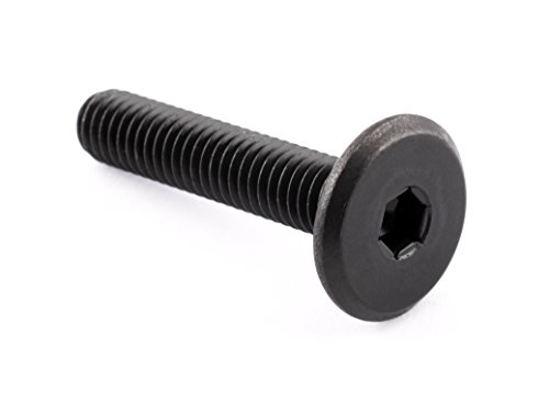 Tornillos de conector para muebles, acabado negro, M6 x 30 mm, 100 unidades