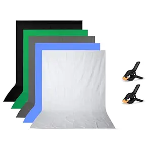 Curtain 8X12 (8x12ft Curtains Pack of 5 Pcs, White|Blue|Gray|Green|Black Clip-2)