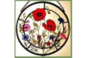 WINGED HEART PRESENTED BY CELTIC GLASS DESIGNS Celtic Glass Designs Dekorativer handbemalter Sonnenfänger, Glasmalerei, Motiv Kornfeld