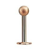 eeddoo LABRET Piercing Rosegold Diamantoptik - für Lippenpiercings, Nase-, Madonna-, Monroe-, Helix-, Tragus - aus Edelstahl - NICKELFREI - 1,2mm Stecker Stab mit Kugel Zum Schrauben