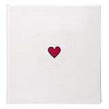 fotoalbum hochzeitsgeschenk Geeignet für Scrapbooking, Verwendung aller Stifte möglich, Für Fotokleber, Foto-Taps, Foto-Roller und Fotoecken geeignet, Blankoseiten zur individuellen und persönlichen Gestaltung, Edler weißer Einband mit herzförmiger Blind- & Rotprägung