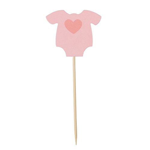 MagiDeal 10 Stück Baby Cupcake Toppers Kuchen Picks für Baby Shower Party – Hell-Pink, 13 cm - 9