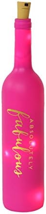 Glitter Gold Light Up Glass Bottle (Pink - Ab Fab)