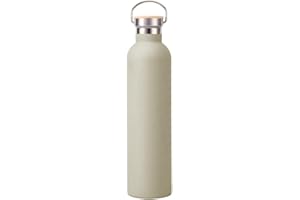 Zoomers Borraccia Termica 1 Litro, Borraccia Acciaio inox Senza BPA, Borraccia Palestra 1 Litro, Bottiglia Sportiva 8h/12h, Bottiglia Termica 1 litro per Campeggio,Trekking,Trainning.Cream