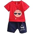 Bold N Elegant Half Sleeve I Love Juice Face Print T-shirt with Shorts Summer Clothes for Infant Toddler Baby Boy Girl