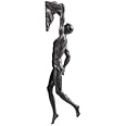 Haute Collage 1x Rock Climber climbing with one hand - Bronze Colour wall hanging Ornament Statue Figurine Home Art Decoration