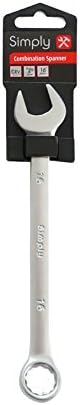 Simply Tools COMBS16 16mm Combination Spanner Value for money tool Same-sized ring & open-ended spanner reach tight areas