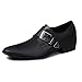 Produktbild Rui Landed Oxford for Men Formelle Schuhe Slip On Style Premium Echtes Leder Monk Strap Low Top Business Casual Mittlere Ferse Spitz Einfarbig Nachtclub (Color : Schwarz, Größe : 40 EU)