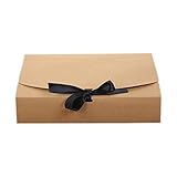 JUNGEN Boîte d'emballage Kraft papier Coffret cadeau Boîte à Gâteau gâteau Wrapper Porte-gâteau la maison de bricolage de boulangerie 1PCS 24 * 19.5 * 7cm (Khaki)