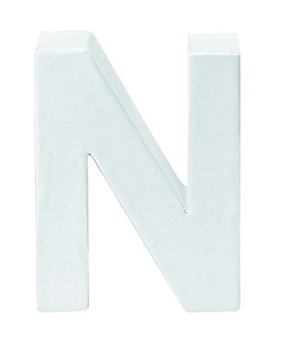 Papp-Buchstabe N weiss 10 x 3,5cm
