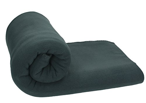 Betz Luxus Fleecedecke Kuscheldecke Farbe anthrazit grau Größe 130x170 cm Qualität: 220 g/m²