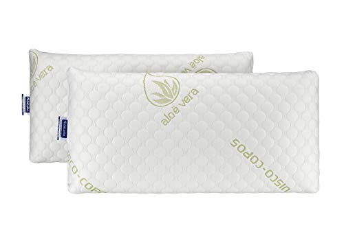 Almohada viscoelástica aloe vera con copos 100% viscoelásticos