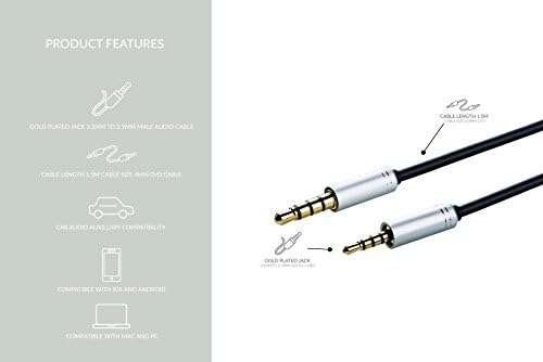 Bose SoundTrue Replacement Cable - For Bose SoundTrue SoundLink On-Ear Headphones – Gold Plated Audio Upgrade Cable - Compatible with Apple, iOS, Android, Samsung