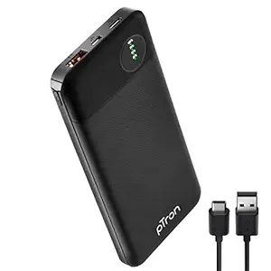 PTron 10000 mAh lithium_polymer Dynamo Pro Power Bank with 18 Watt Fast Charging, Black