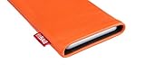 fitBAG Beat Orange Handytasche Tasche aus Echtleder Nappa mit Microfaserinnenfutter für Blackberry DTEK 50 | Schlanke Hülle als edles Zubehör mit praktischer Reinigungsfunktion | Rundumschutz | Made in Germany - 