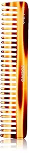 Amazon Brand - Solimo Handmade Turtle Shell Brown Long Wide-Tooth Comb, 18 cm x 4 cm