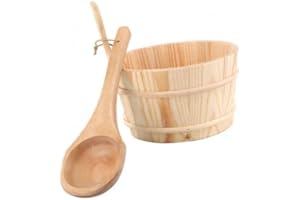 DESINEO Desconocido Kit de Cubo y cucharón de Madera para Sauna 4 litros