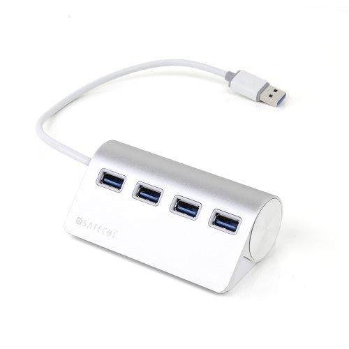 Satechi USB 3.0 Premium Aluminium Hub mit 4 Anschlüssen für iMac, MacBook Air, MacBook Pro, MacBook, MacMini, PCs und Laptops V.1