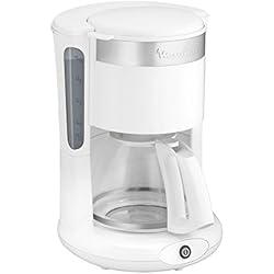 Moulinex FG264100 Cafetière Filtre Verseuse Principio + Plus 10-15 Tasses 1000W Anti-Goutte Maintien au Chaud Inox et Blanc