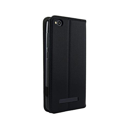 Funda XIAOMI REDMI 4A   Digital Bay Funda Carcasa  Flip Armor  Flip Funda  imitaci  n de cuero  Slim Fit Dual Layer Protective with Card Holder Funda   Jet Black