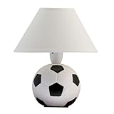 HOME DECOR 40 W CERAMIC BEDSIDE DESK SIDE TABLE CLASSIC FOOTBALL LAMP WITH WHITE SHADE PERFECT GIFT