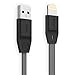 Tukzer (Apple MFI Certified) 3.2ft/ 1m 8Pin Lightning to USB 2.4Amp Premium Tangle Free Fast Charging & Data Sync Flat Cable (Gray) RS.699.00