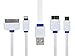 Produktbild Ladekabel 4in1 USB Datenkabel multi Anschluss mehrfach Kabel für iPhone SE, iPhone 6s, 6s Plus, iPhone 6, 6s, 6s Plus, 6 Plus, 5s, 5c, 5, iPhone 4, 4S, 3, 3G, Micro USB 3.0 Samsung Galaxy Note 3, Galaxy S6, Micro USB Samsung, HTC, Nokia, Huawei uvm. in weiß von PhoneStar