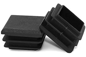 QWORK® Lamellenstopfen für Vierkantrohre, Endkappen für Rohre, Rohrstopfen Quadratisch, Stuhlbeine, Kunststoff, quadratisch, 25x25 mm, Schwarz, 20 Stück