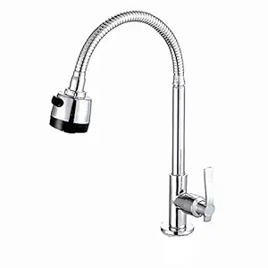 Mukhivala Faucet Flexible Stainless Steel Basin Faucet 360 Degree Rotatable Deck Kitchen Sink Basin Swivel Tap Single Cold Water Tap