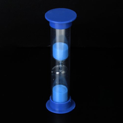 Mini 1-5 Minuten Sanduhr Zahnputzuhr Eieruhr Zeitschaltuhr Hourglas Timer – Blau, 3 Minute - 2