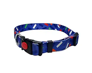 PawCloud Printed Dog Collar - Medium, Blue