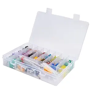 Automotive Fuse, Car Blade Fuses Strong Conductivity Medium + Small with Storage Box for Electrical Equipment for RV for Boat