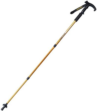 CANE Walker Sticks Stretching Retractable 3 Anti Shock Hiking Pole, male yellow