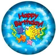 Blue Fishy Happy Birthday 18 Inch Foil Balloon