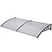 Produktbild Jalano Vordach grau Überdachung Haustürdach Türdach Pultvordach Polycarbonat 5mm mit Profilen, Vordächer:100 x 200 cm, Farbe:grau